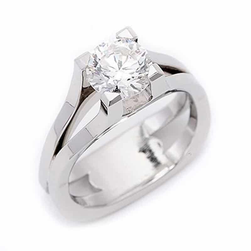 Interlace Split Band Diamond Engagement Ring