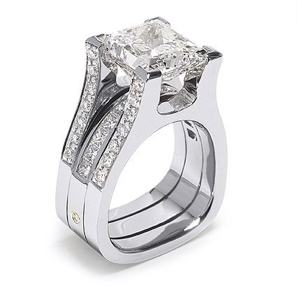Interlace Princess Cut Diamond and Platinum Engagement Ring