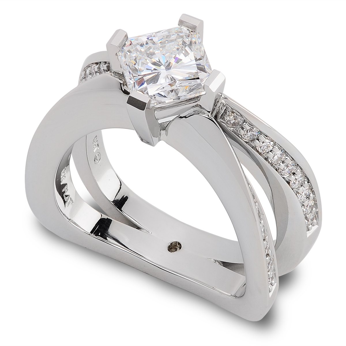 square radiant cut diamond engagement rings