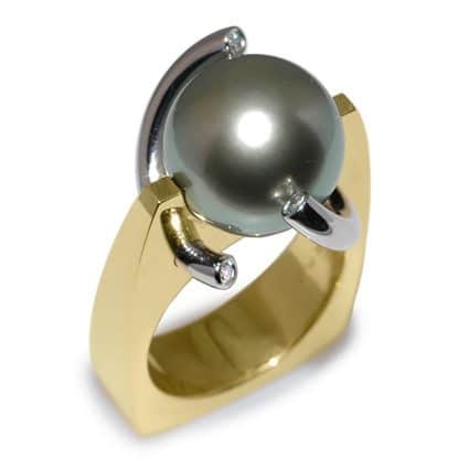 Orbit Pearl and Diamond Fashion Ring