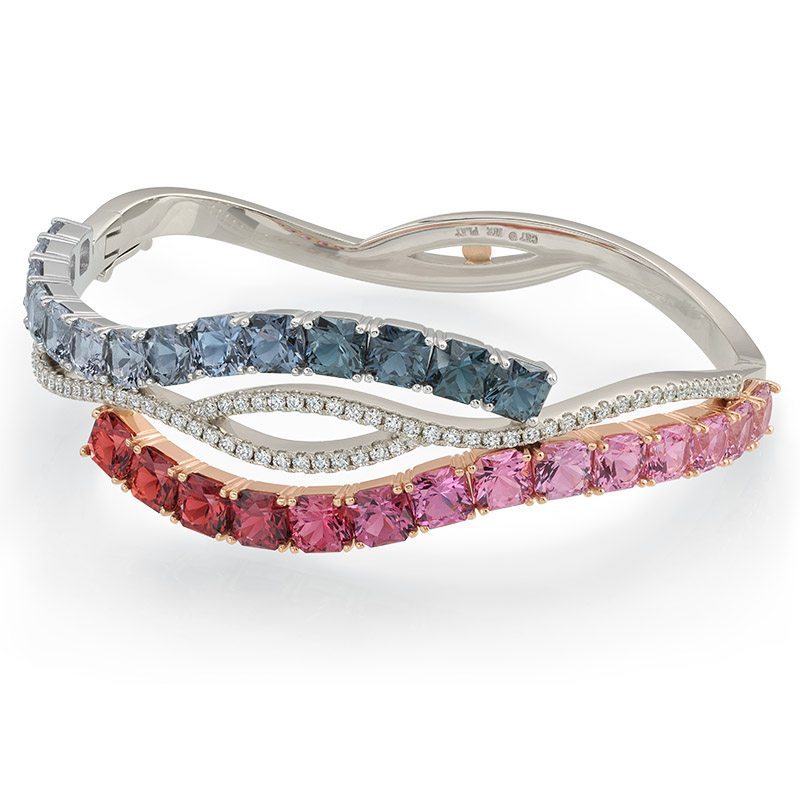 Affinity Diamond and Spinel White and Rose Gold Bracelet