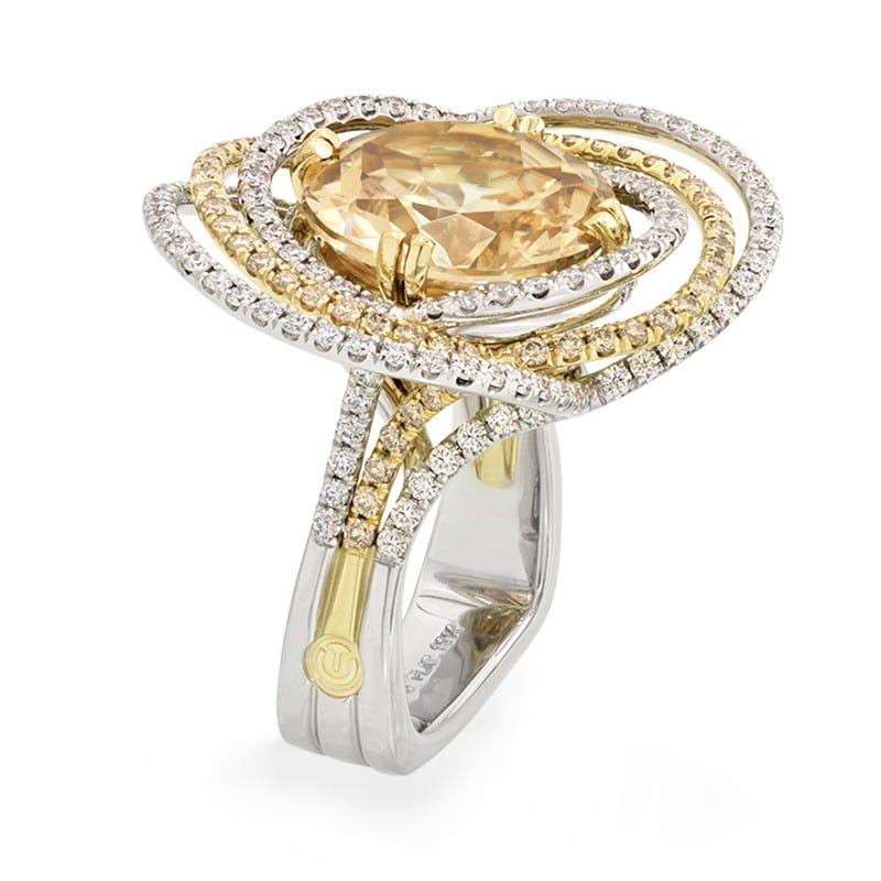 Orbit Golden Zircon Fashion Ring